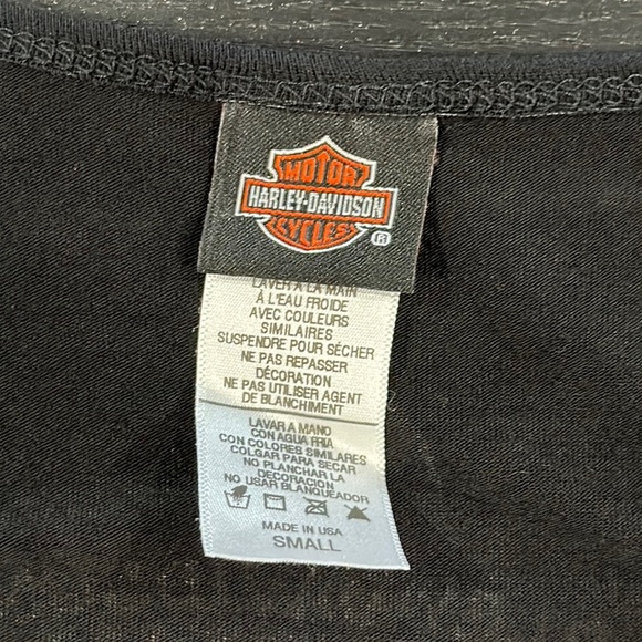 Harley-Davidson Bling Embellished Top with Wing Design and 3/4 Sleeves - Small - Picture 4 of 6